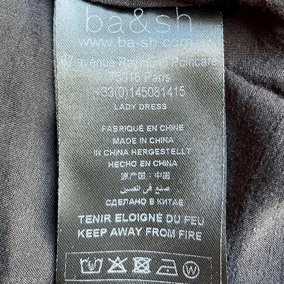 BA&SH Matcha Floral Mini Dress Noir Flowy Ruffles Elastic Waist BLK/Yellow SZ 4 - Picture 11 of 16